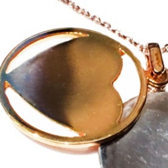 GOLD VERMEIL /SSILVER PENDANT HEART NECKLACE - Picture 7 of 8